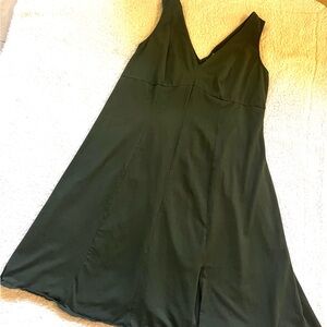 AVA & VIV Olive Green Dress Stretchy V Neck Sundress Sleeveless 2XL XXL Plus